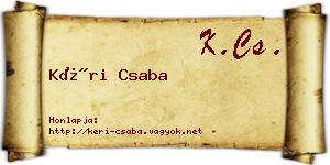 Kéri Csaba névjegykártya