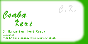 csaba keri business card