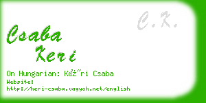 csaba keri business card